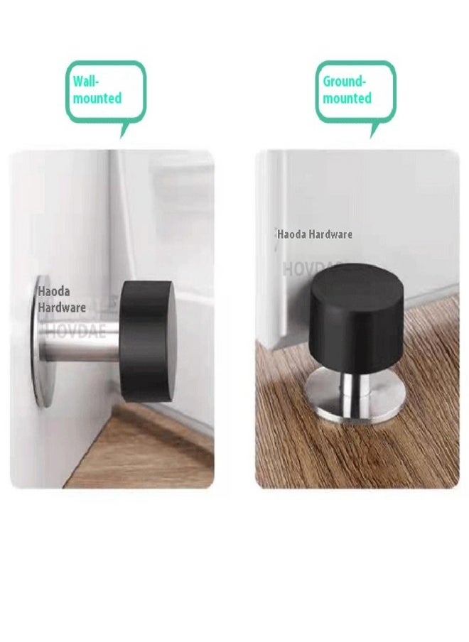 Generic 2-Pack Stainless Steel Door Stoppers – No-Drill Rubber Buffer Door Stop with Strong Adhesive for Wall and Door Protection  - Image 3
