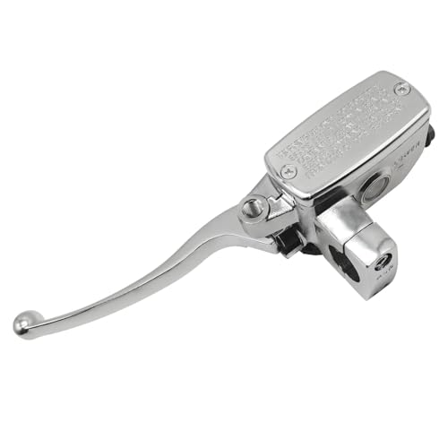 MOBYMUTO Universal 1 25mm Motorcycle Brake Master Cylinder Lever Chrome Handle Brake Master Cylinder Clutch Lever Hydraulic Brake Clutch Master Cylinder Lever Left Side - Image 1