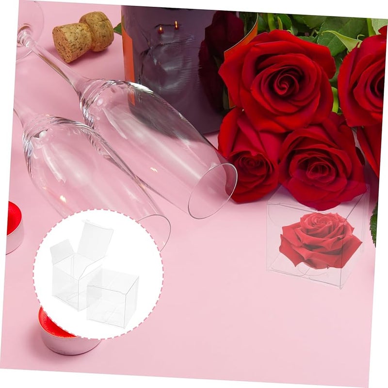 50 قطعة من علب الحلوى البلاستيكية الشفافة من PVC لتغليف هدايا حفلات الزفاف وأعياد الميلاد - Image 5