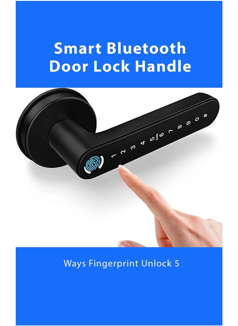areb Areb Smart Bluetooth Door Lock Handle - 5 Unlocking Methods, Fingerprint, PIN Code, IC Card, Mechanical Key, and Bluetooth Control via Areb App for Secure and Convenient Access  - Image 2