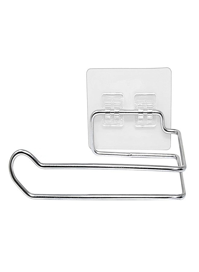 Stickzy Stainless Steel Adhesive Toilet Paper Holder - No-Drill Wall Mount Tissue Roll Stand, Rustproof Waterproof Bathroom Organizer & Kitchen Towel Rack, Big Size Silver (Pack of 1) - Image 4