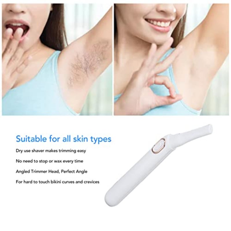 Bikini Trimmer for Women, Dry Use Bikini Shaver, Angled Fit Portable Electric Bikini Trimmer with LED Light for Gentle Grooming - Image 3