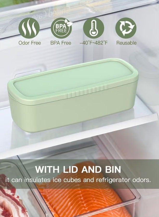 Hanayo Ice Cube Tray for 40Oz Tumbler Cup 3 Pcs Silicone Cylinder Ice Mold with Lid and Bin for Freezer Ice Drink Juice Summer Gifts(Green) - Image 5