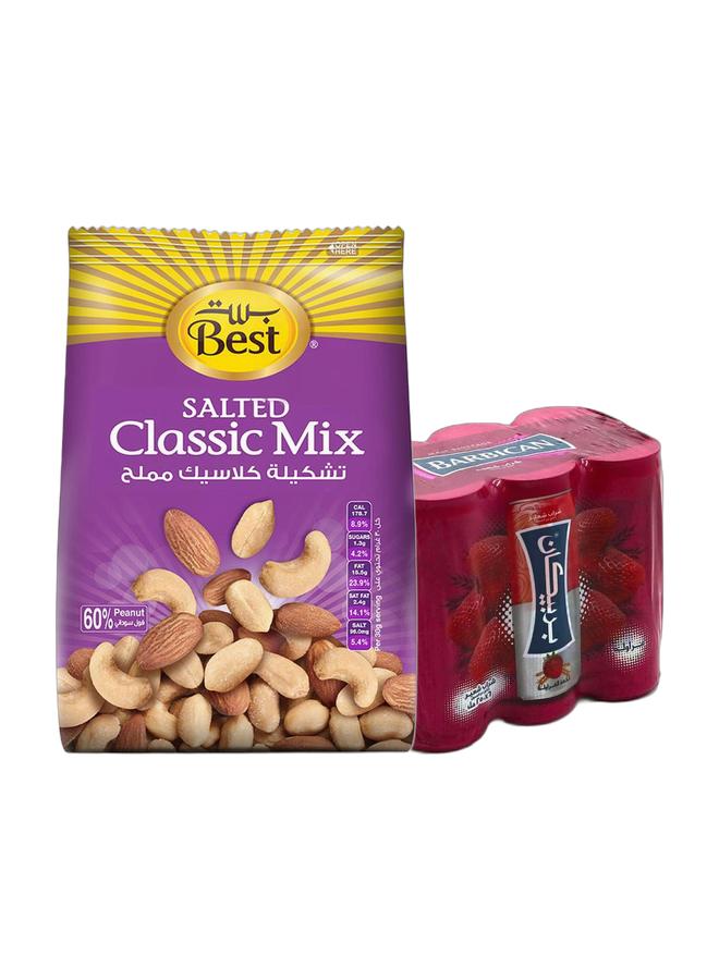 noon Best Salted Classic Mixed Nuts 300grams + Barbican Strawberry Flavor Malt Beverage, Can, 250ml × 6 Pack of 6 - Image 1