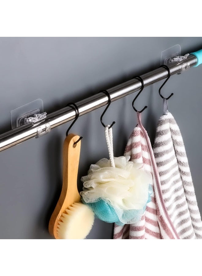 Self Adhesive Curtain Rod Holder Without Drill/Curtain Rod Hooks Nail Free Adjustable Curtain Hangers (2 Pc) - Image 4