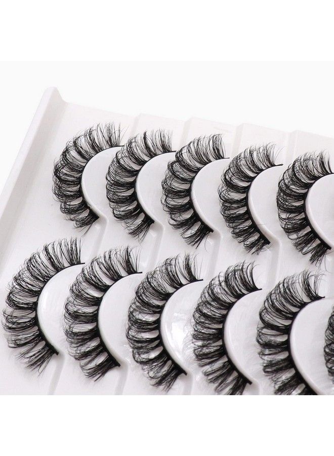 Veleasha Russian Strip Lashes DD Curl False Eyelashes Fluffy Wispy Faux Mink Lashes 10 Pairs Pack (D02) - Image 4