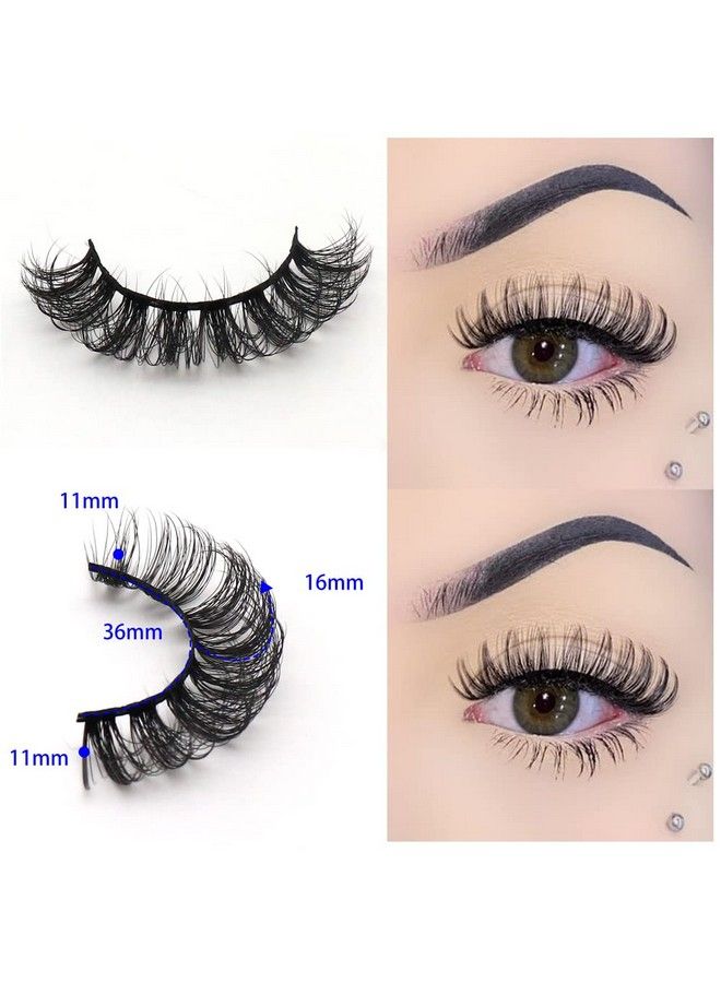Veleasha Russian Strip Lashes DD Curl False Eyelashes Fluffy Wispy Faux Mink Lashes 10 Pairs Pack (D02) - Image 3