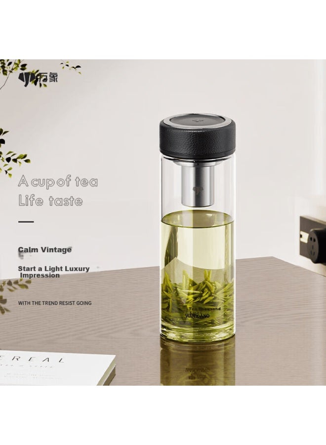 Wanxiang Glass Cup U4r Large Capacity Single-layer Business Tea Cup Black 660ml High Borosilicate Glass Water Cup - Image 1