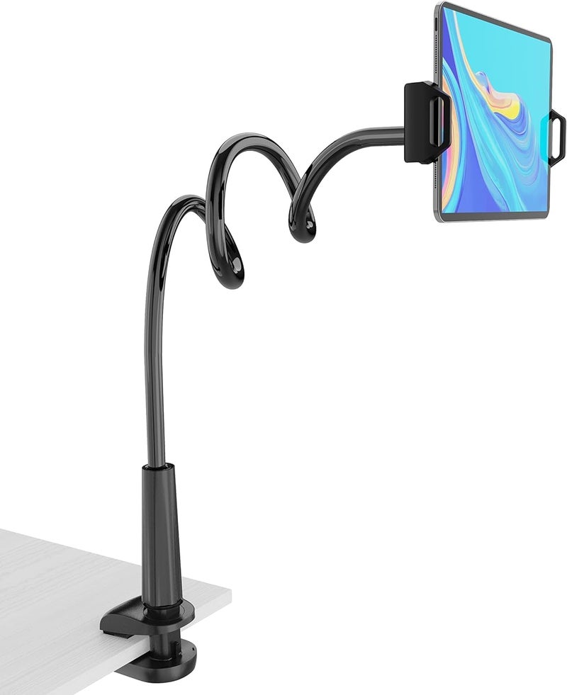 NIUB Phone Holder Bed Gooseneck Mount Flexible Arm Stand Holder 360 Adjustable Clamp Clip Overhead Cell Phone Mount Stand for Bed Compatible with Phone 16 Pro Max 14 15 or Other 3597 In Devices