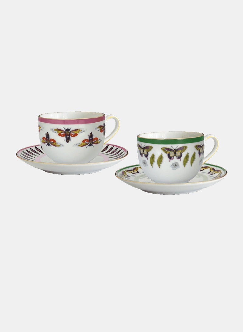 Baci milano Set of 2 Porcelain Tea Cups 9.5x6.3 cm Amazzonia Baci Milano - Image 1