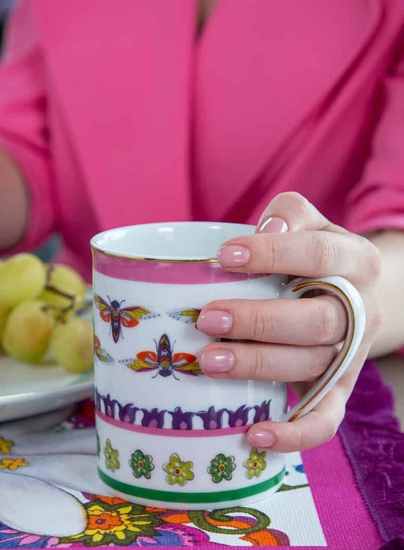 Baci milano Set of 2 Porcelain Tea Cups 9.5x6.3 cm Amazzonia Baci Milano - Image 3