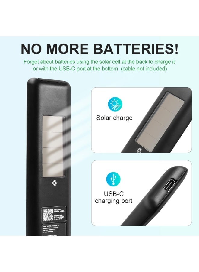 BN59-01432A Solar Voice Remote Control Replacement for Samsung Smart TVs with Bluetooth and Rechargeable Solar Cell. Compatible with Samsung Neo QLED, S90D, Smart 8K HDR Ultra HD TVs and VG-TM2360E 2023 models. Elegant Black Design. - Image 3