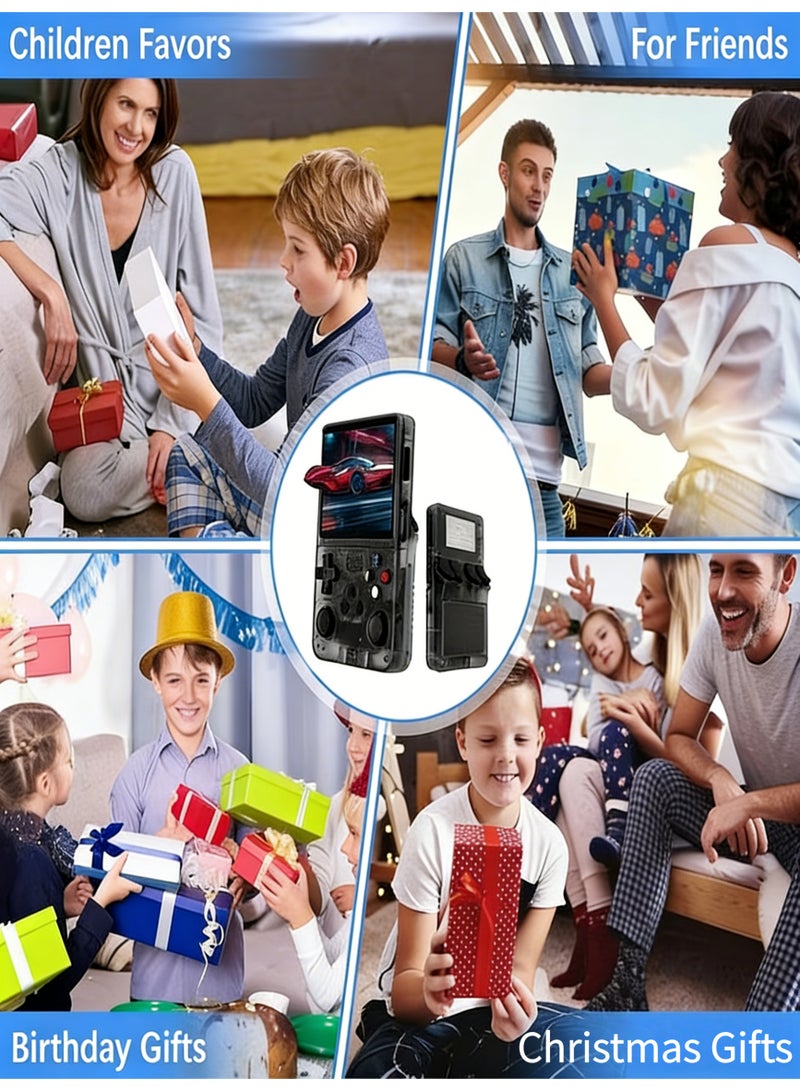 كلوزيلي جهاز ألعاب محمول كلاسيكي، جهاز ألعاب محمول صغير، آلة أركيد صغيرة، مع بطاقة TF بسعة 64G، شاشة IPS مقاس 3.5 بوصة، بطارية قابلة لإعادة الشحن 3500mAh، بطاقة TF مدمجة بسعة 64GB، نظام Linux مفتوح المصدر، دعم OTG، قابل للتوسيع حتى 256GB، هدايا أعياد الميلاد والعطلات - Image 2