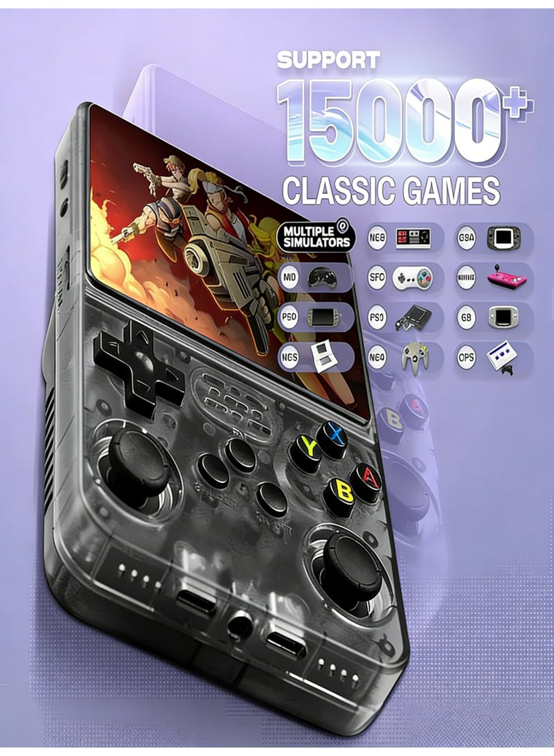 كلوزيلي جهاز ألعاب محمول كلاسيكي، جهاز ألعاب محمول صغير، آلة أركيد صغيرة، مع بطاقة TF بسعة 64G، شاشة IPS مقاس 3.5 بوصة، بطارية قابلة لإعادة الشحن 3500mAh، بطاقة TF مدمجة بسعة 64GB، نظام Linux مفتوح المصدر، دعم OTG، قابل للتوسيع حتى 256GB، هدايا أعياد الميلاد والعطلات - Image 3