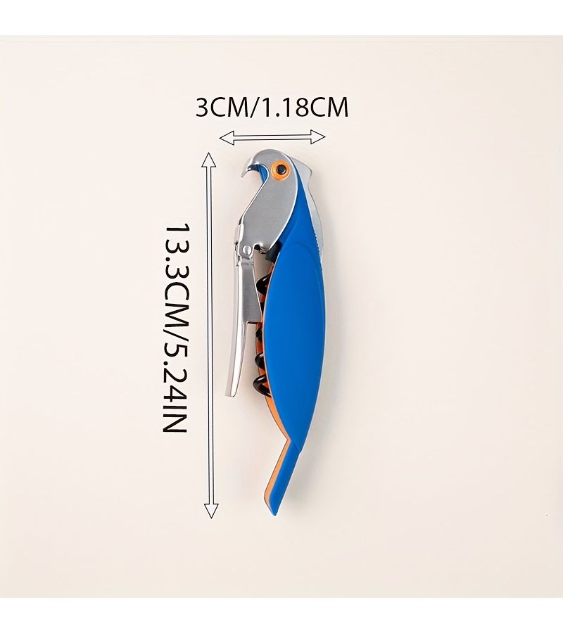 Multifunctional Parrot Shaped Manual Can Opener And Bottle Opener Stainless Steel Durable Plastic Yellow Portable Bright Multi Color Design For Home Camping Bars Parties Creative Kitchen Gift - Image 3