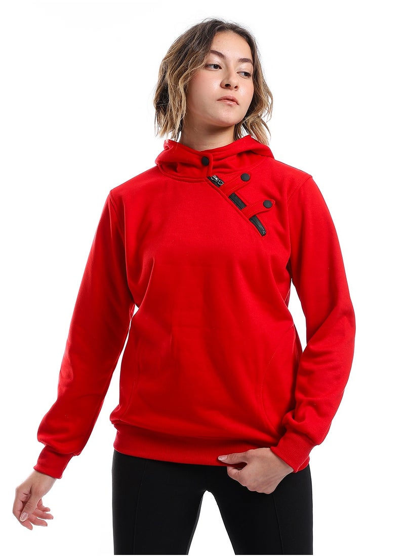 Caesar - Women Closed Hoodie With Front Pocket - Image 1