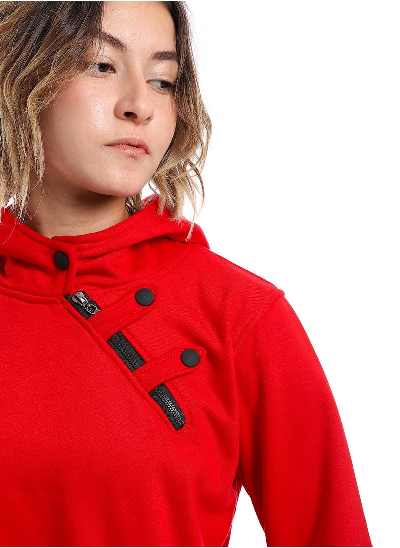 Caesar - Women Closed Hoodie With Front Pocket - Image 1