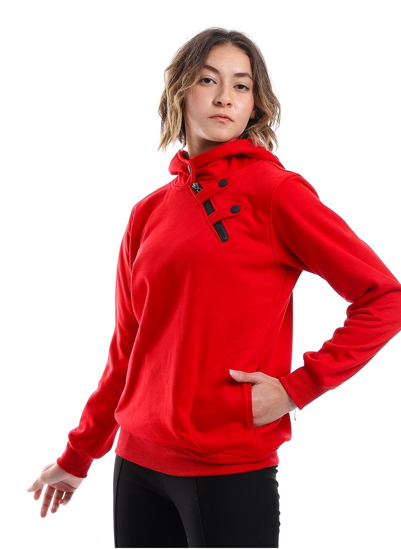 Caesar - Women Closed Hoodie With Front Pocket - Image 1