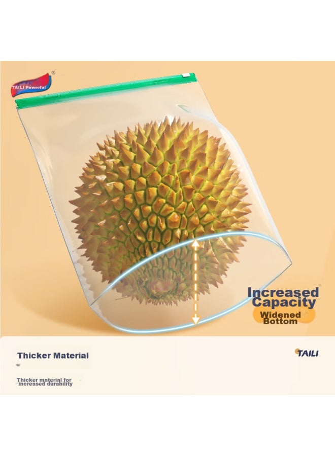 Taili Food Storage Bags, Zipper Bags, Thick Pe Food Bags With Drawstring And Sliding Lock, Large Size - Image 4