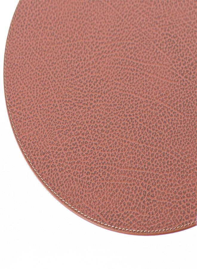 Nikalaz Round Placemats Set (Pack of 4) Recycled Leather Table Mats 15 inches, Kitchen Dining Table Decor by Nikalaz (Dirty Brown) - Image 5