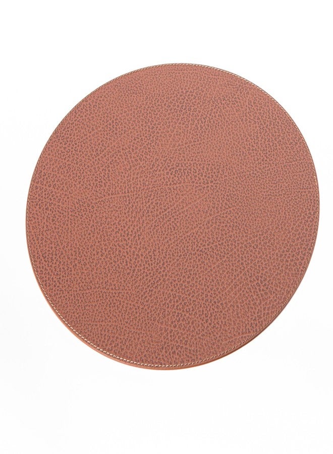 Nikalaz Round Placemats Set (Pack of 4) Recycled Leather Table Mats 15 inches, Kitchen Dining Table Decor by Nikalaz (Dirty Brown) - Image 4