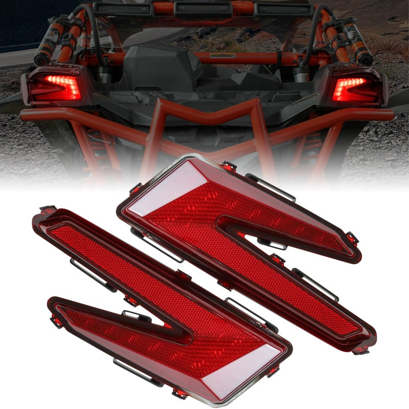 KATIMOTO LED Taillights for Can Am Maverick X3 XDS XRS Max Turbo R 20172025 Accessories Red Lens Rear Brake Stop Tail Lights Lamps Assembly Kit Replace 710004744 2PCS