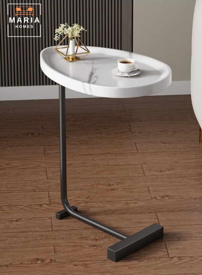 Maria C-Shaped Sturdy Nordic Style Side Table  Space-Saving Coffee Table for Living Room, Sofa, or Bedside (45x30x61 cm) - Image 4