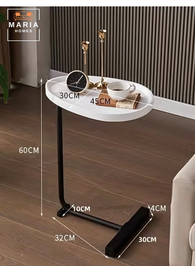 Maria C-Shaped Sturdy Nordic Style Side Table  Space-Saving Coffee Table for Living Room, Sofa, or Bedside (45x30x61 cm) - Image 5