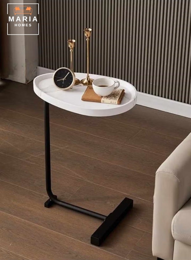 Maria C-Shaped Sturdy Nordic Style Side Table  Space-Saving Coffee Table for Living Room, Sofa, or Bedside (45x30x61 cm) - Image 2