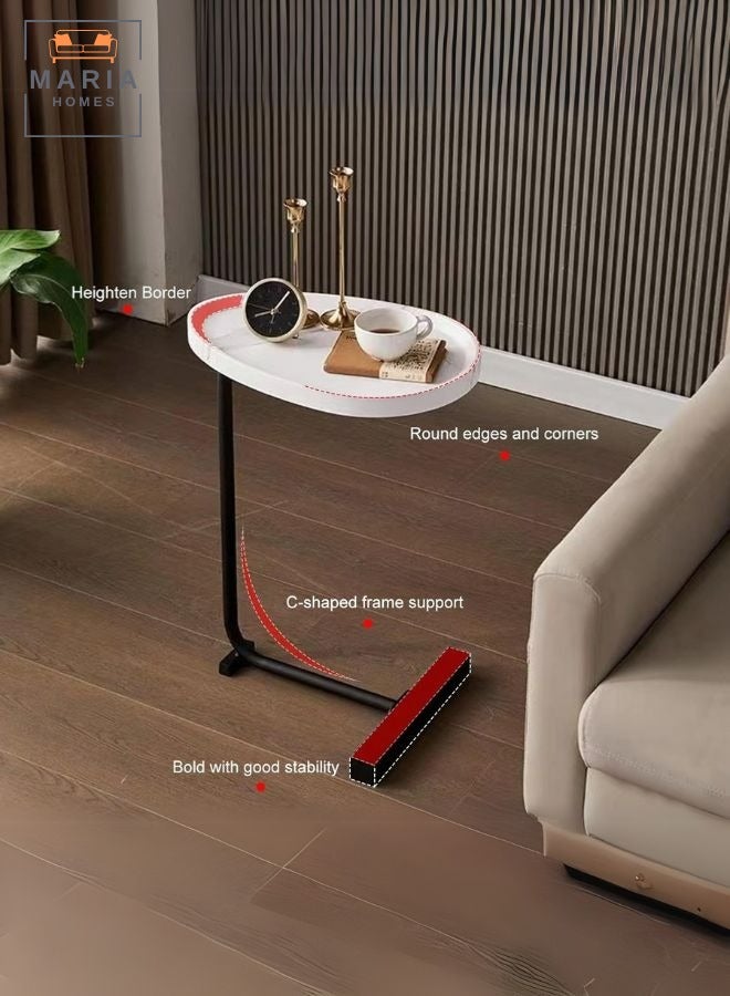 Maria C-Shaped Sturdy Nordic Style Side Table  Space-Saving Coffee Table for Living Room, Sofa, or Bedside (45x30x61 cm) - Image 3