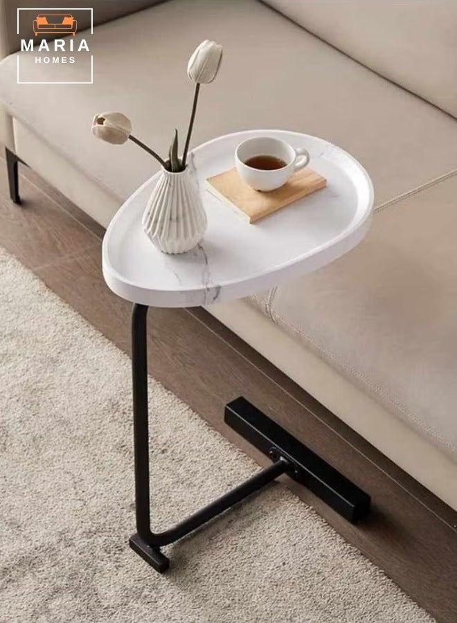 Maria C-Shaped Sturdy Nordic Style Side Table  Space-Saving Coffee Table for Living Room, Sofa, or Bedside (45x30x61 cm) - Image 1