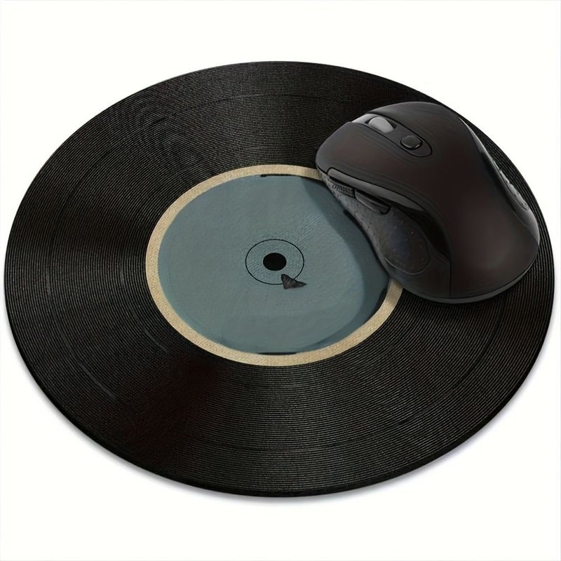 Retro Vinyl Record Mouse Pad Round Non Slip PVC Design Pattern Five - Image 5