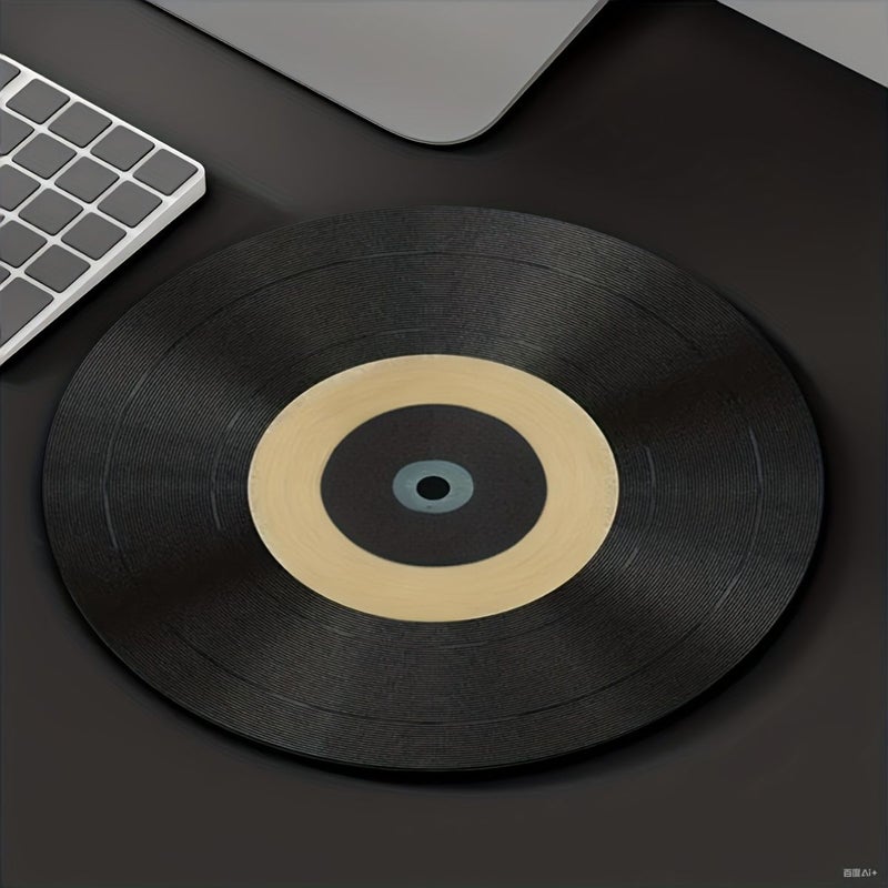 Retro Vinyl Record Mouse Pad Round Non Slip PVC Design Pattern Five - Image 4
