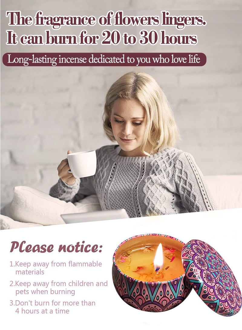 BEIRUI 4Pcs Aromatherapy Candle Set - Soy Wax Scented Candles, Home Fragrance Candles With Long-Lasting Aroma, Holiday Gift Set (Gardenia, Freesia, Jasmine, Sandalwood) - Image 2