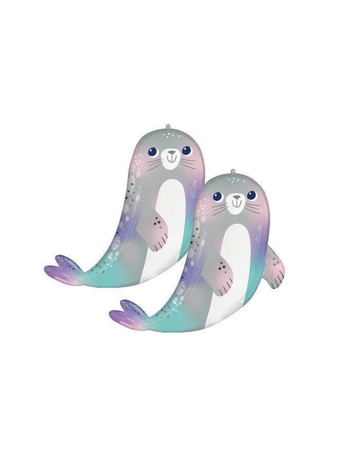 Artisan Owl Set of 2 Under the Sea Seal Jumbo 30" Foil Party Balloons - Image 1
