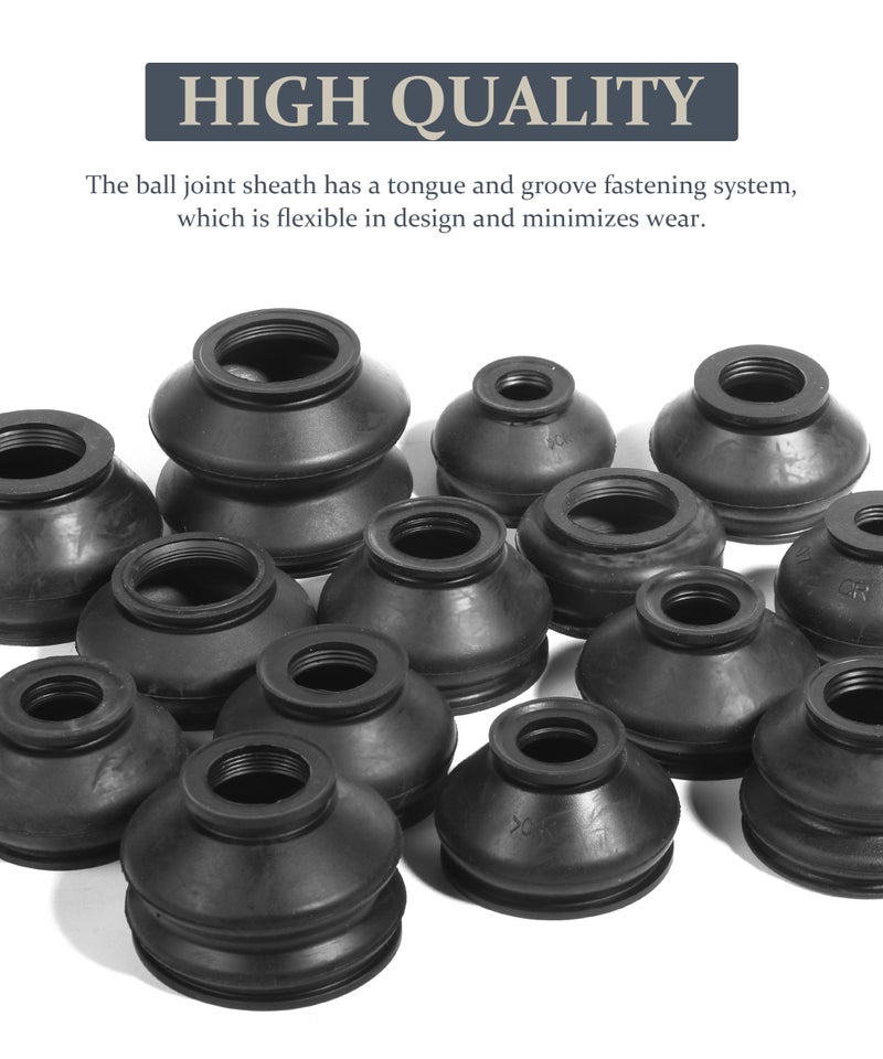 VARGTR Tie Rod Boot,Tie Rod End Boots,Car Accessories Turn To Rod Arm Ball Joint Head Dust Protection Rubber Cover Track Rod End Set,Car Suspension Steering Parts Accessories,Fit for Most Vehicles - Image 3
