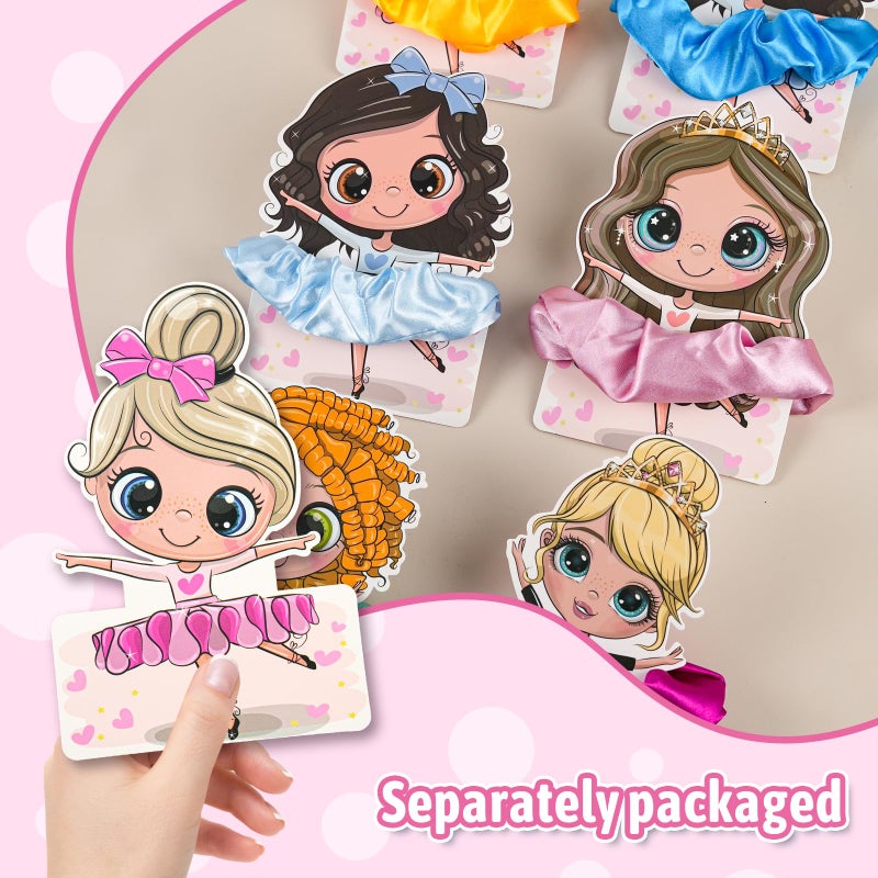 ATFUNSHOP Valentines Day Gifts for Girls 30 PACK Dance Ballet Girl Valentine Cards and Scrunchies, Exchange Classroom Gift for Students, Ballerina Rave Trinkets for Kids, Girl Birthday Return Gifts - Image 5
