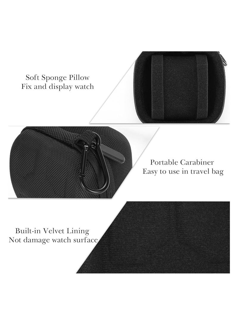 موكس حقيبة سفر للساعات للرجال والنساء، صندوق تخزين ساعة واحد مع وسادة ساعة، حقيبة سفر لحمل الساعات من مادة EVA تناسب حتى 60 مم (أسود) - Image 3