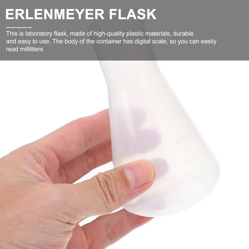 10pcs 100ml Graduated Plastic Erlenmeyer Flasks for Chemistry Lab Experiments - Image 5
