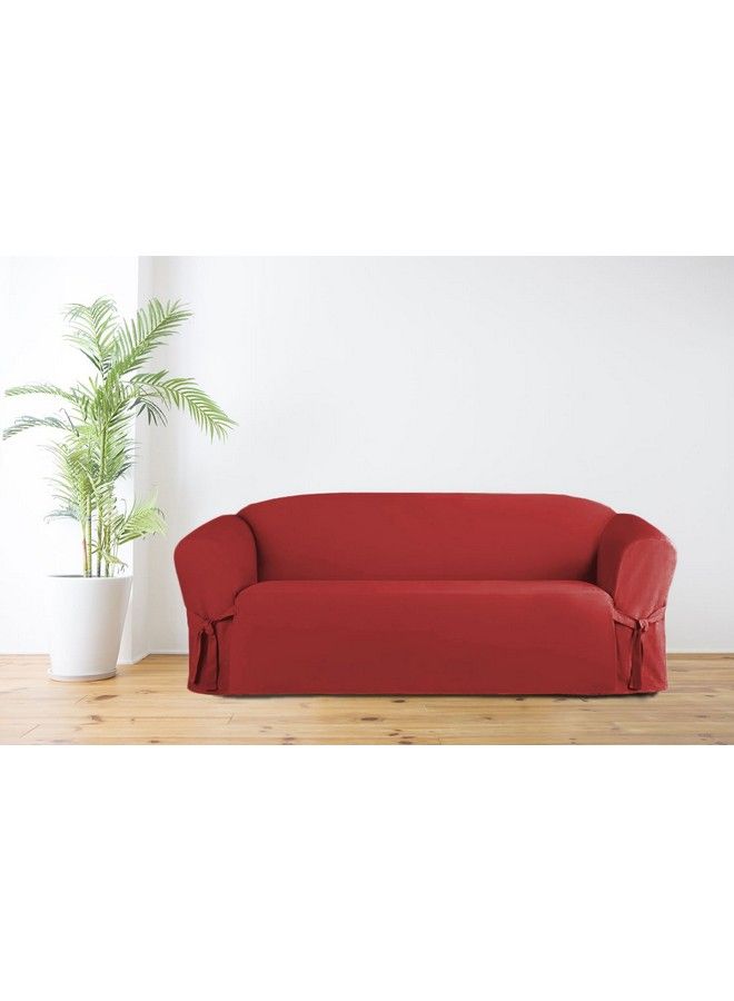 Linen Store Microsuede Slipcover Furniture Protector Cover Ruby Sofa - Image 3