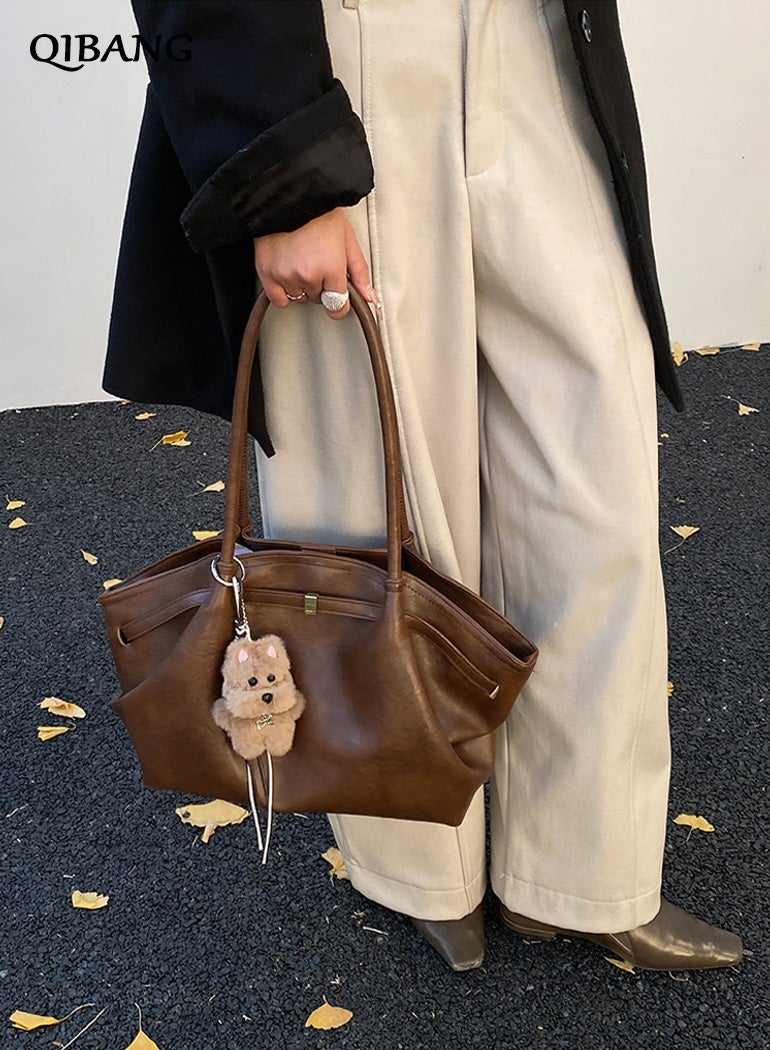 QIBANG Women's 2026 Top Handle Bag PU Leather Hobo Purse with Metal Accent Large Capacity Shoulder Bag Purse for Work Office Travel All-season - Image 4
