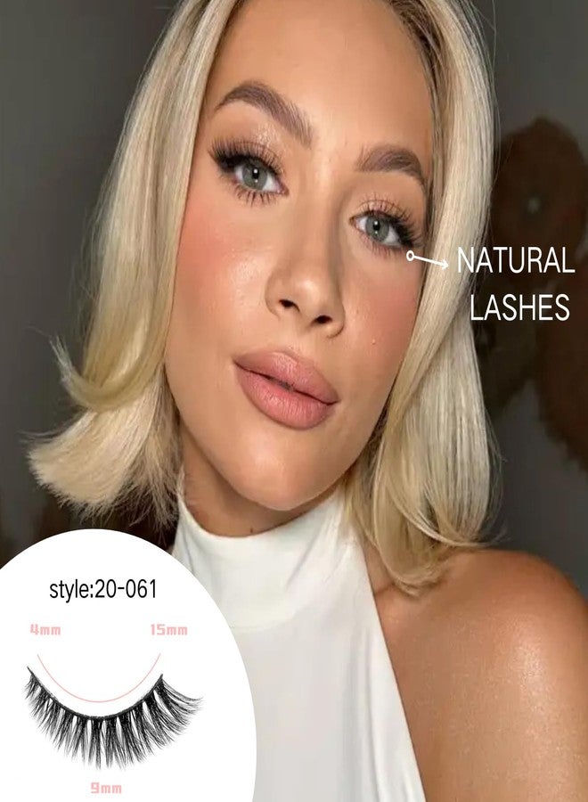 Azenlo False Eyelashes 20 Pairs Wispy Lashes Faux Mink Lashes 14mm 3D Fluffy Cat Eye Lashes （style 20-061) - Image 4