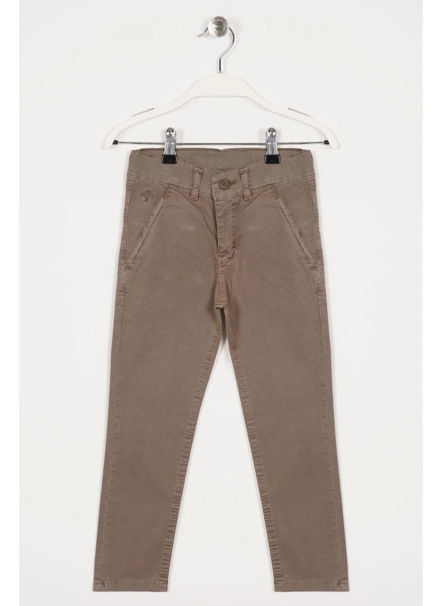 Süzgün Back Pocket Earth Color Boy Gabardine Trousers