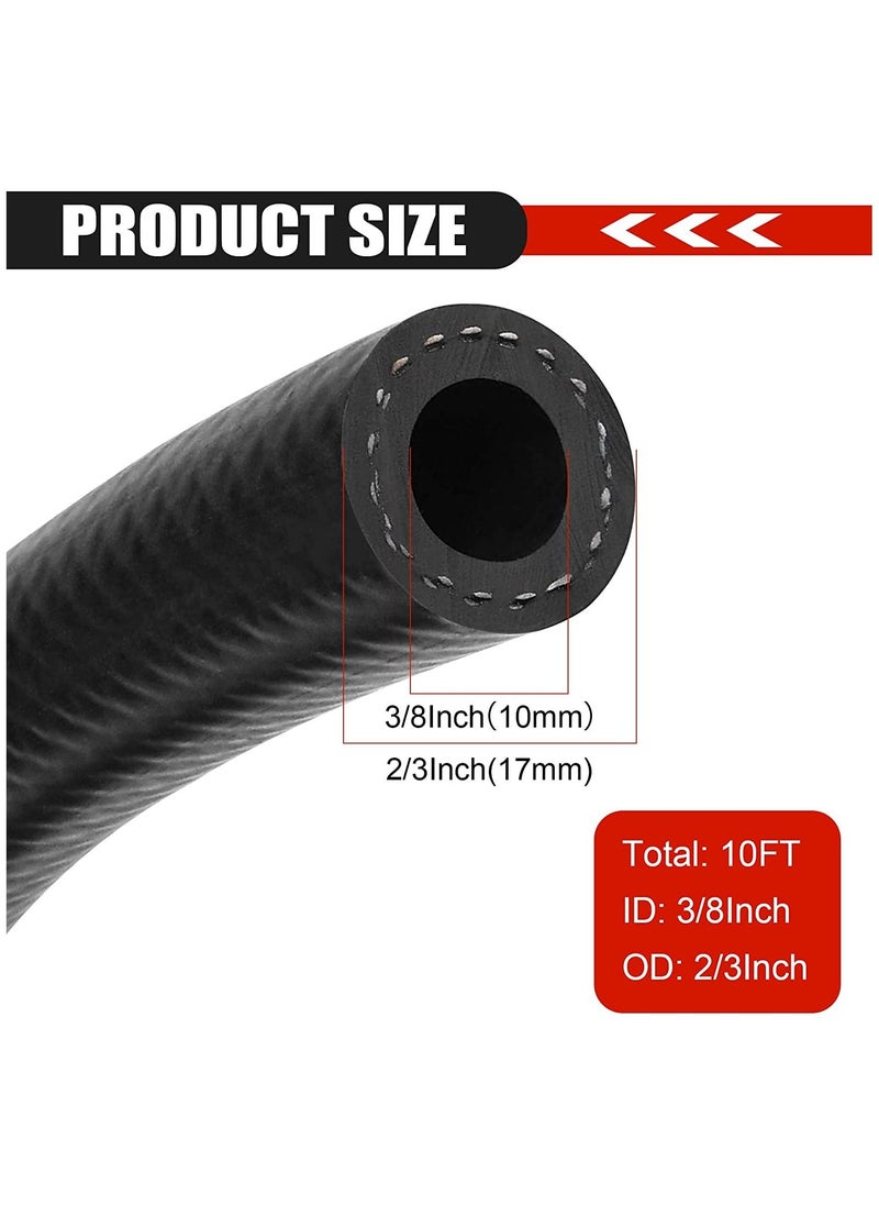 SYOSI 3/8 Inch ID Fuel Line Hose 10FT NBR Neoprene Rubber Push Lock Hose High Pressure 300PSI for Automotive Fuel Systems Engines  - Image 2