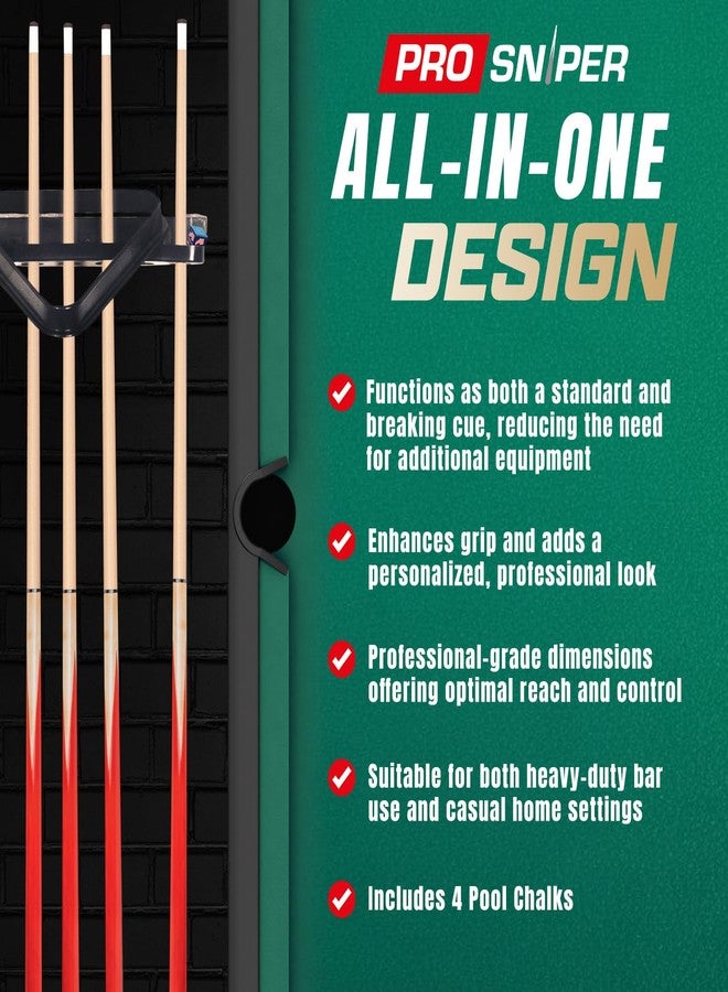 Prosniper Premium Pool Sticks Set of 4 | 58-Inch, 19-Oz Canadian Ashwood Pool Cue with Low-Deflection Shaft & 4 Extra Chalks | Pro-Grade Billiard Cue for Home & Bar Play - Red - Image 5