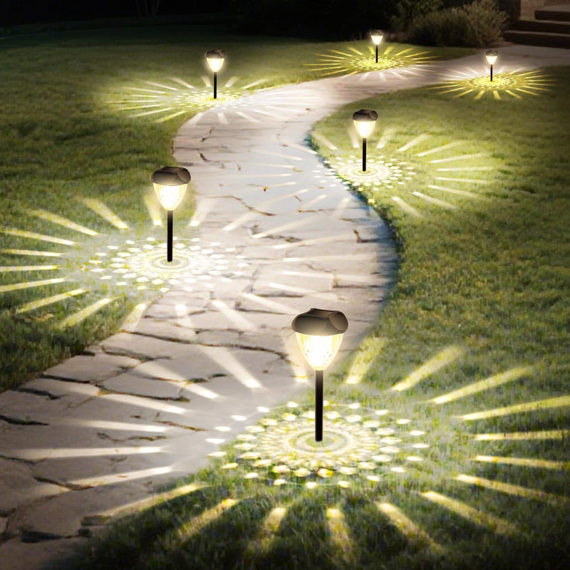 Ensenior 12Pack Solar Lights Outdoor 1417 Auto ONOff 3000K LED Solar Garden Lights for Pathway Yard Patio Walkway Planter Waterproof EnergyEfficient Landscape Lighting - Image 2