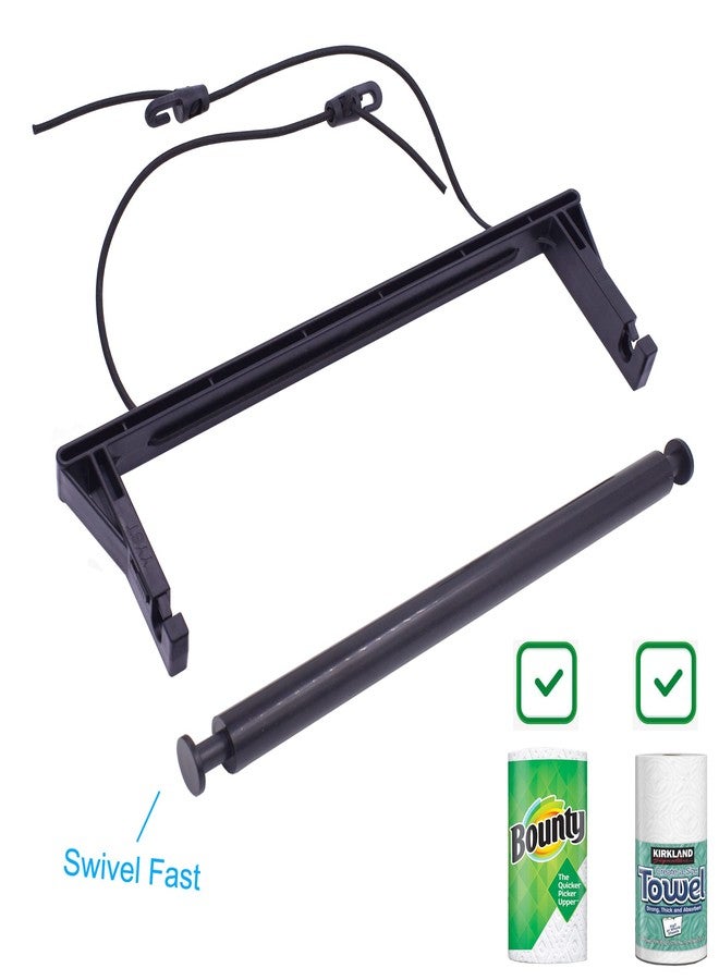 YYST Wire Shelving Paper Towel Holder Paper Towel Holder for Wire Shelving with 2 Hooks (Black - 1) - Image 2