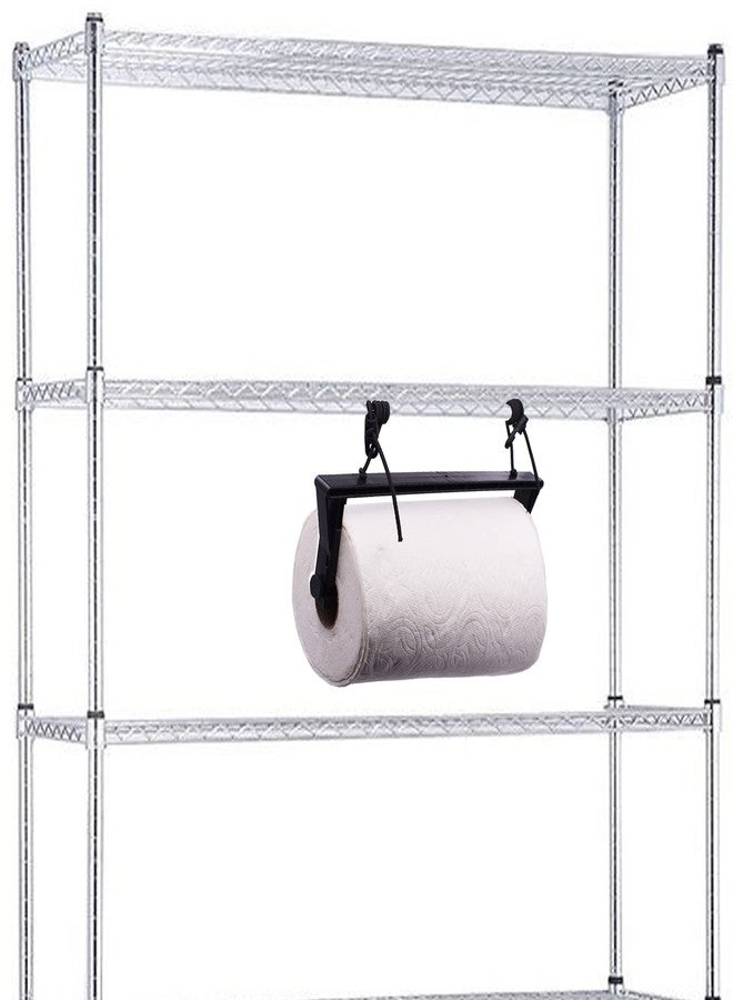 YYST Wire Shelving Paper Towel Holder Paper Towel Holder for Wire Shelving with 2 Hooks (Black - 1) - Image 3