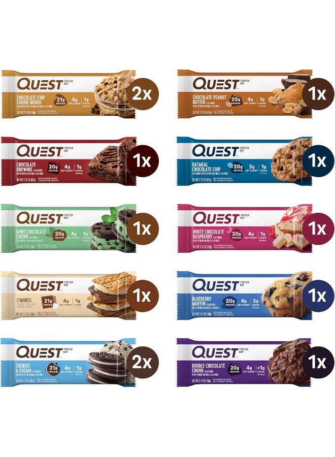 Quest عبوة متنوعة من ألواح البروتين نوتريشن التامة، بروتين عالي، كربوهيدرات منخفضة، خالية من الغلوتين، مناسبة للكيتو، 12 قطعة - Image 2