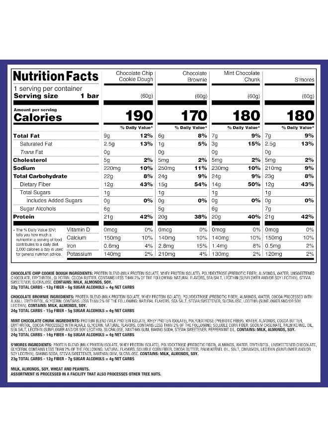 Quest عبوة متنوعة من ألواح البروتين نوتريشن التامة، بروتين عالي، كربوهيدرات منخفضة، خالية من الغلوتين، مناسبة للكيتو، 12 قطعة - Image 4